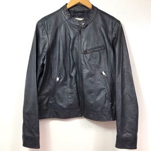 a new day Women's Black Leather Jacket
